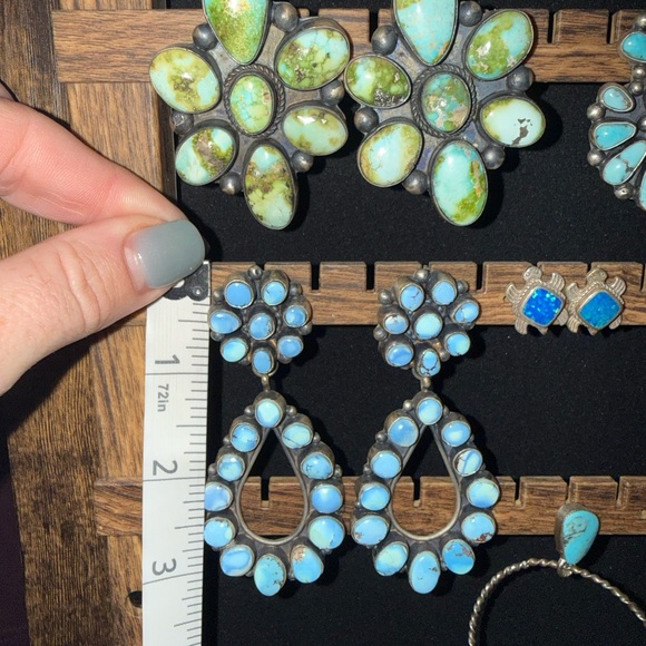 Golden Hills Turquoise Floral and Teardrop Earrings